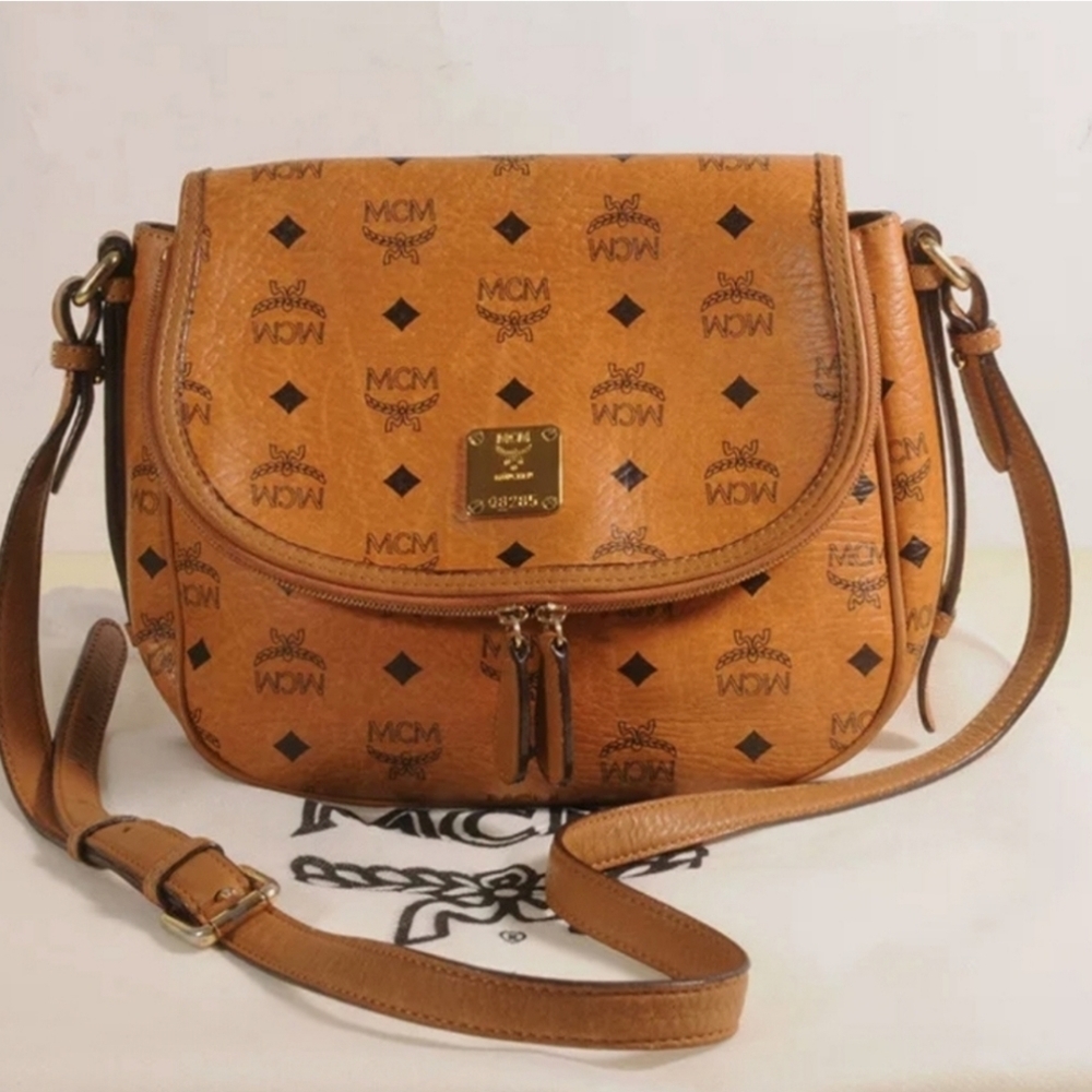 MCM Cognac Cross Body Bag with dustbag
